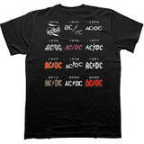 AC/DC 'Logo History' (Black) T-Shirt BACK