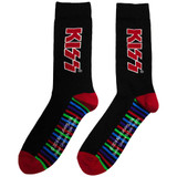 KISS 'Red Logo & Stripes' (Black) Socks (One Size = UK 7-11)