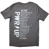 AC/DC 'Logo PWR-UP EU Tour '24' (Grey) T-Shirt BACK