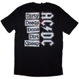 AC/DC 'Mini Logo / Dirty Deeds' (Black) T-Shirt BACK