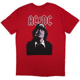 AC/DC 'Mini Logo / Lock Up Your Daughters' (Red) T-Shirt BACK