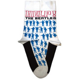 The Beatles 'Help Silhouettes Repeat' (White) Socks (One Size = UK 7-11) BACK