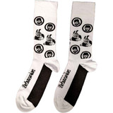 The Beatles 'Band & Meanies Monochrome' (White) Socks (One Size = UK 7-11) BACK