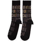 The Beatles 'For Sale Text Outlines Repeat' (Black) Socks (One Size = UK 7-11) BACK