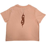 Slipknot 'The End So Far Faces Grid' (Pink) Womens Crop Top BACK