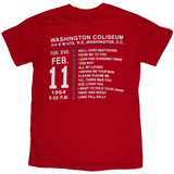 The Beatles 'Washington '64 Stars Setlist' (Red) T-Shirt BACK