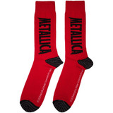 Metallica 'Stressed Logo' (Red) Socks (One Size = UK 7-11)