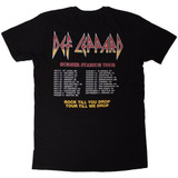Def Leppard 'Summer Stadium Tour' (Black) T-Shirt BACK