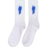 Billie Eilish 'Blue Blohsh' (White) Socks (One Size = UK 7-11)