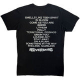 Nirvana 'Nevermind Tracklist' (Black) Carbon T-Shirt