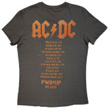 AC/DC 'Bell Lightning EU Tour '25' (Charcoal Grey) Womens Fitted T-Shirt