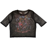 Ramones 'Graffiti Illustration' (Black) Womens Fitted Mesh Crop Top