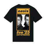 Oasis 'East Rutherford Half Faces Fan Store' (Black) T-Shirt