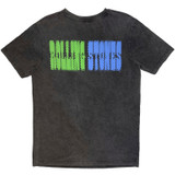 The Rolling Stones 'Distorted Tongue' (Charcoal Grey) Stone Wash Limited Edition T-Shirt