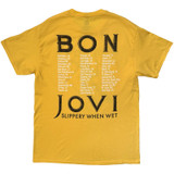 Bon Jovi 'Tour '87 Road Sign' (Yellow) T-Shirt