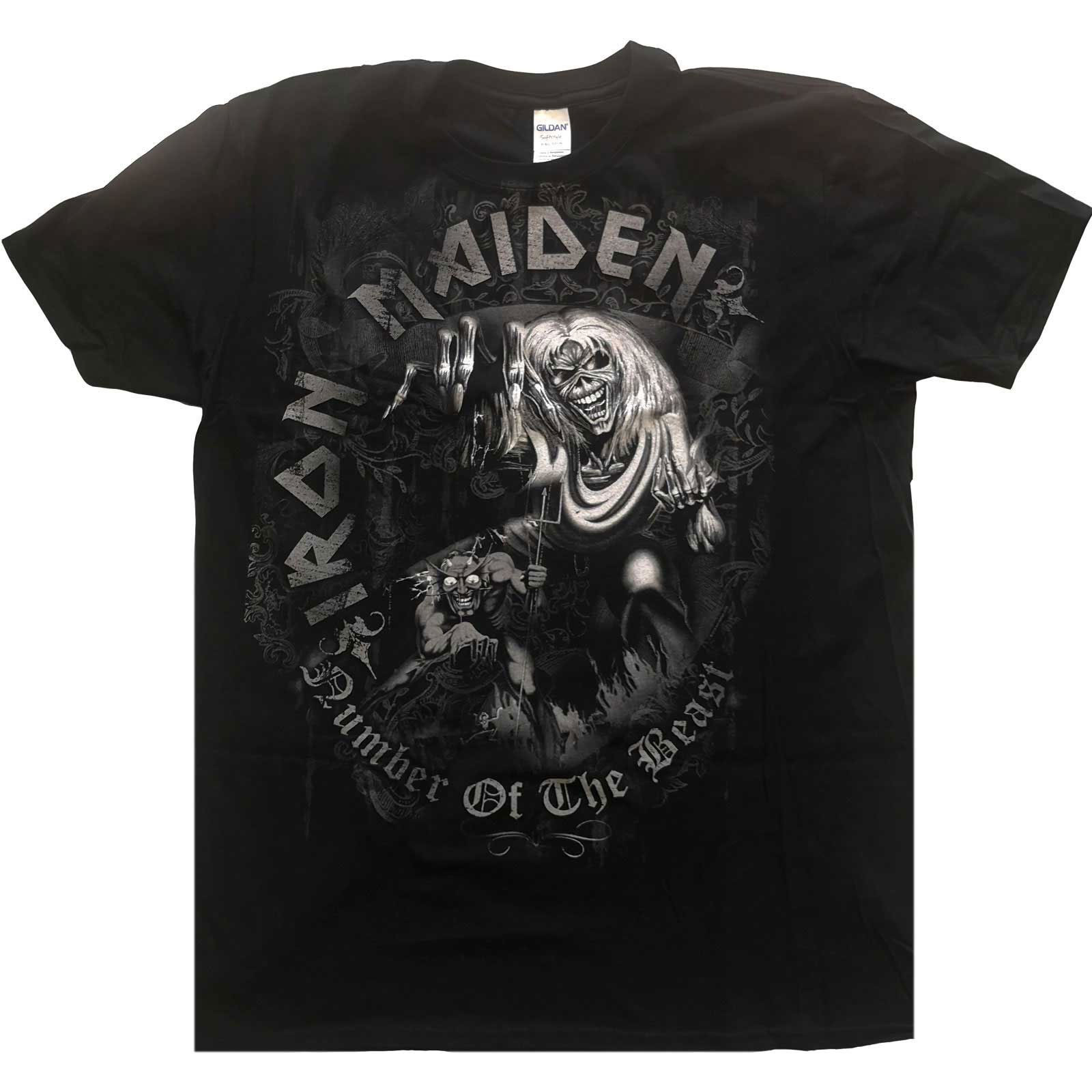 Iron Maiden - Number Of The Beast Greyscale T-Shirt Officiel