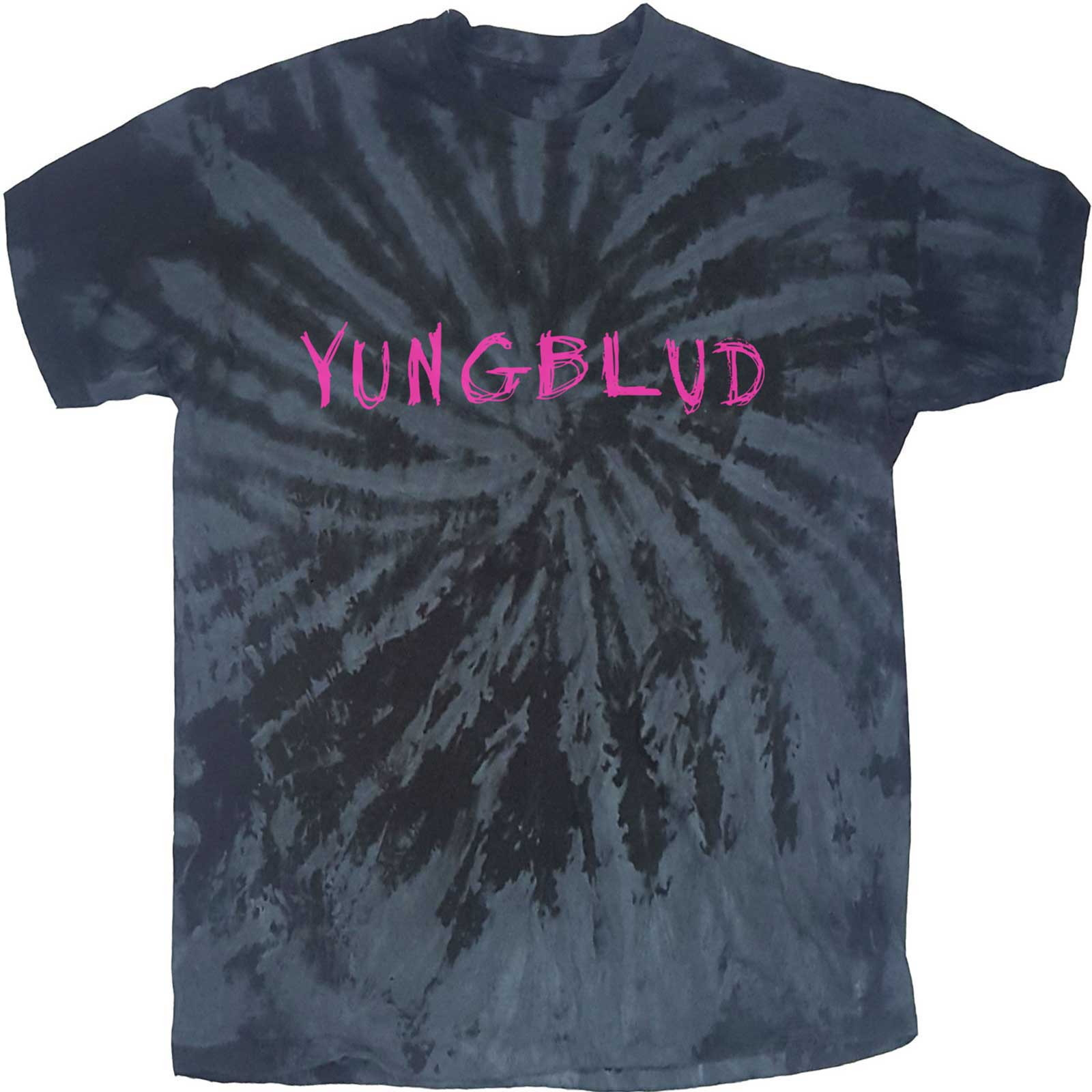 T-shirt Yungblud Officiel - Logo Scratch Oval, Dip Dye Gris, Coupe Unisexe