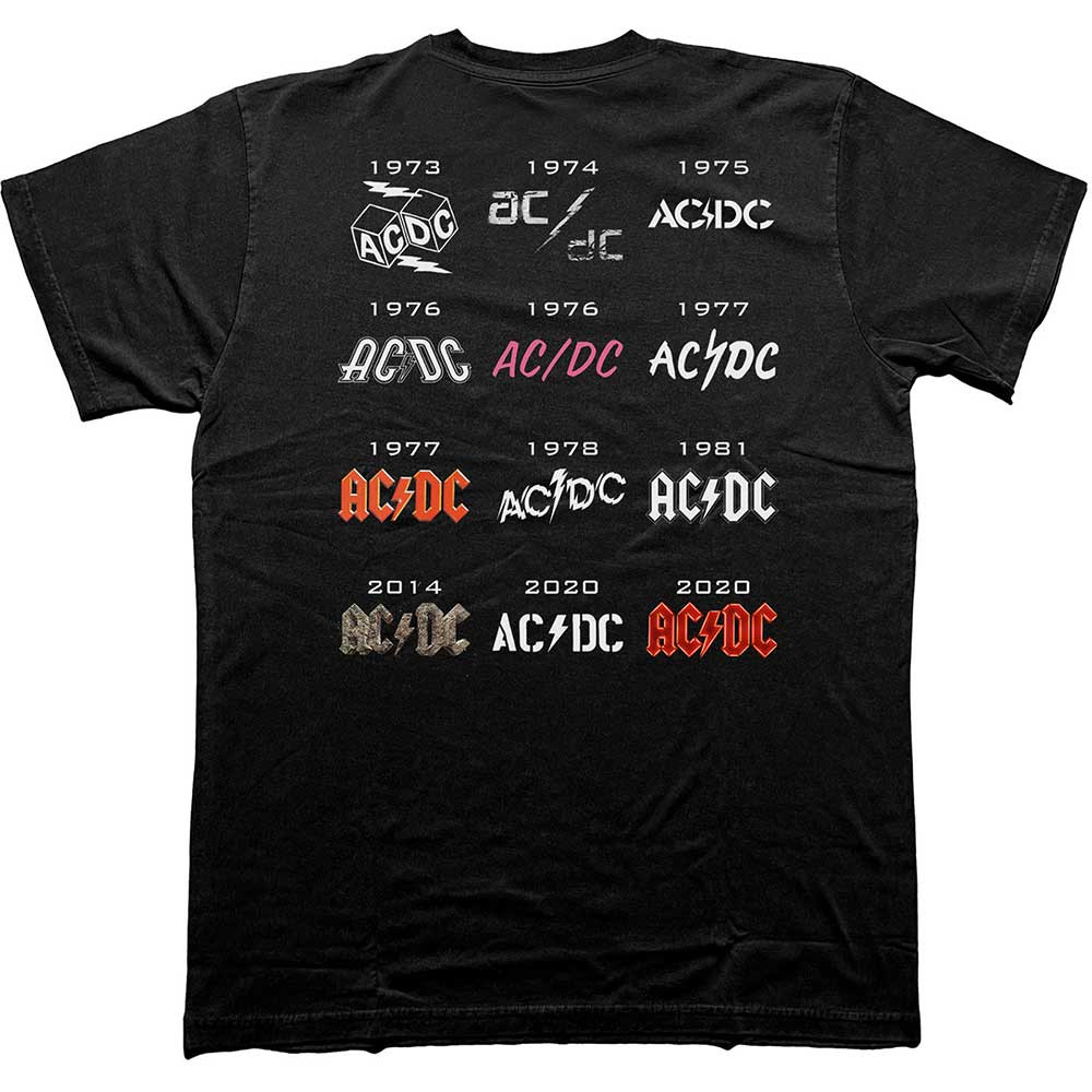 AC/DC 'Logo History' (Black) T-Shirt ¦ Eyesore Merch