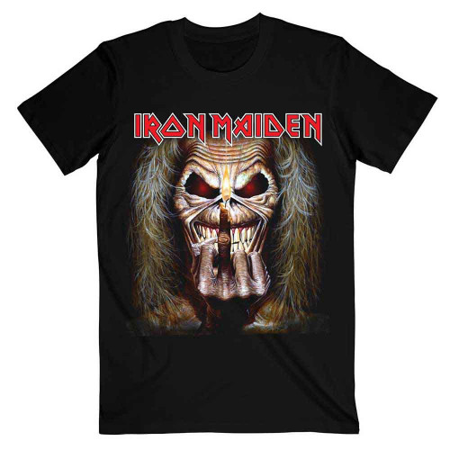 Iron Maiden 'Eddie Candle Finger' (Black) T-Shirt