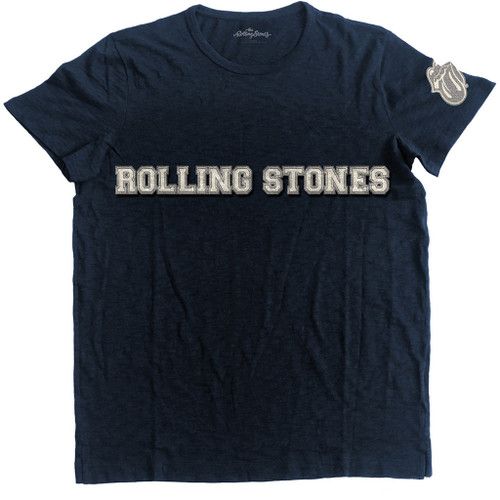 The Rolling Stones 'Logo And Tongue' Applique Slub T-Shirt