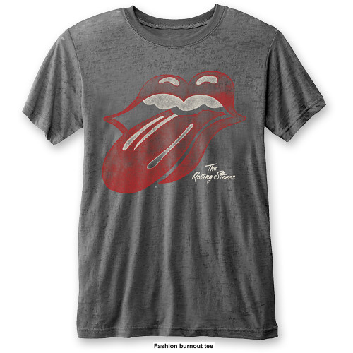 The Rolling Stones 'Vintage Tongue Logo' Burnout T-Shirt