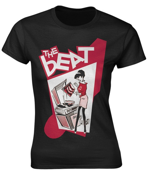 The Beat 'Record Player Girl' Womens Fitted T-Shirt