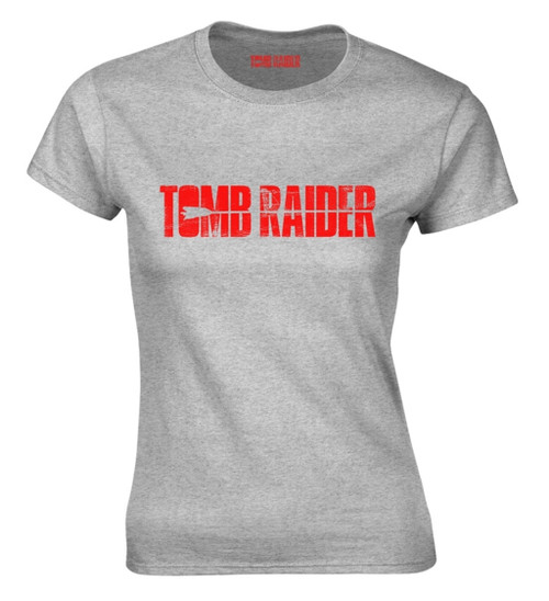 Tomb Raider 'Logo' (Grey) Womens Fitted T-Shirt