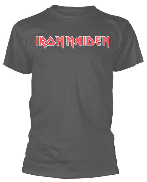 Iron Maiden 'Classic Logo' (Charcoal) T-Shirt