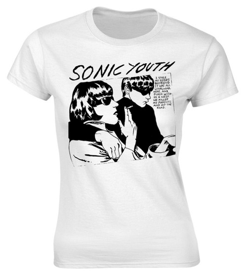 Sonic Youth 'Goo Album Cover' (White) Womens Fitted T-Shirt