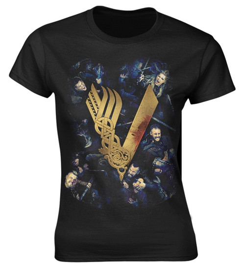 Vikings 'Fight' Womens Fitted T-Shirt