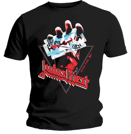 Judas Priest 'British Steel Hand Triangle' T-Shirt