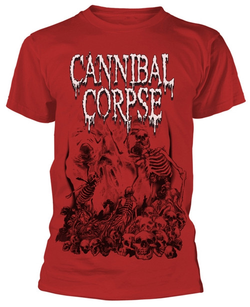 Cannibal Corpse 'Pile Of Skulls 2018' (Red) T-Shirt