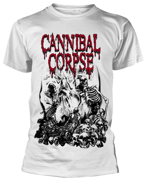 Cannibal Corpse 'Pile Of Skulls' (White) T-Shirt