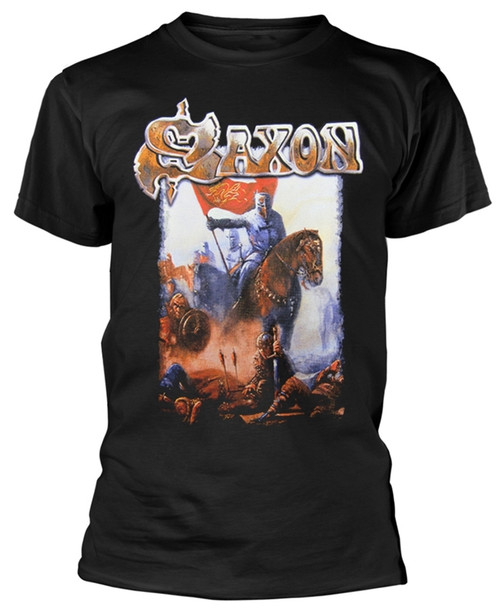 Saxon 'Burning Wheels Of Steel' (Black) T-Shirt
