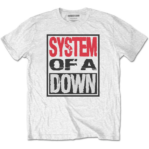 System Of A Down 'Triple Stack Box' (White) T-Shirt System Of A Down 'Triple Stack Box' (White) T-Shirt