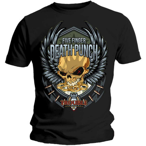 Five Finger Death Punch 'Trouble' (Black) T-Shirt