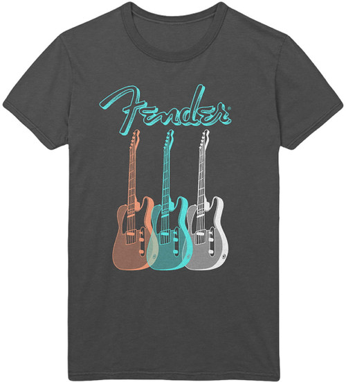 Fender 'Triple Guitar' (Charcoal) T-Shirt