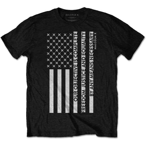 Malcolm X 'Freedom Flag' (Black) T-Shirt