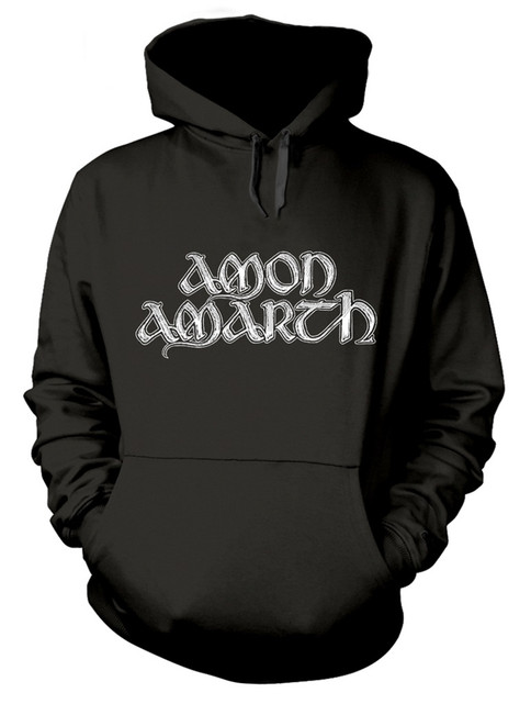 Amon Amarth 'Grey Skull' (Black) Pull Over Hoodie