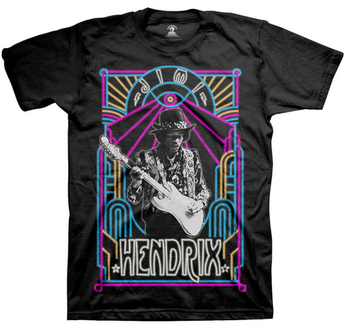 Jimi Hendrix 'Electric Ladyland Neon' (Black) T-Shirt