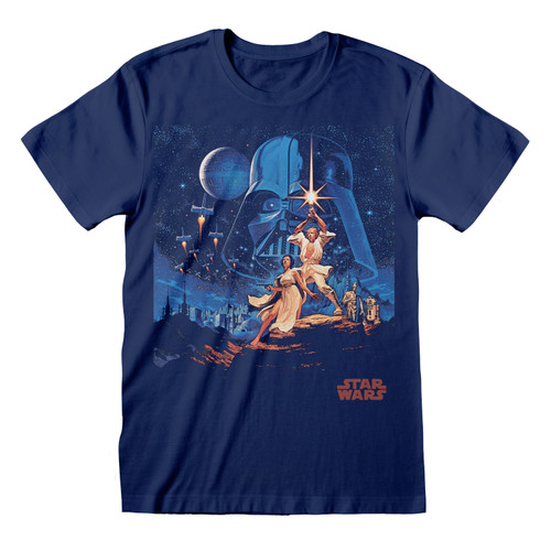 Star Wars 'A New Hope Vintage Poster' (Blue) T-Shirt