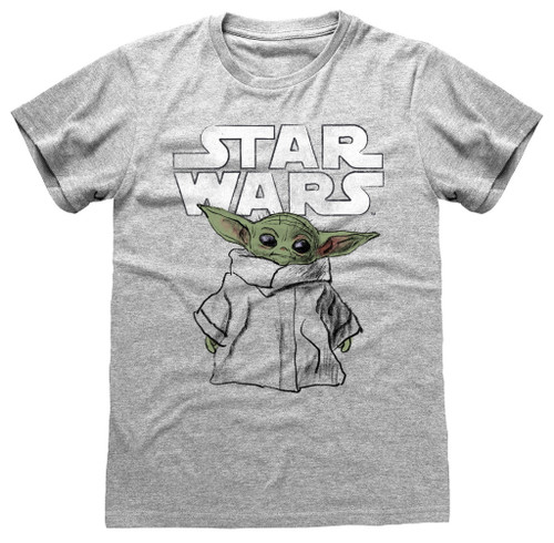 Star Wars - The Mandalorian 'Child Sketch' (Grey) T-Shirt