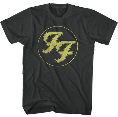Foo Fighters 'Gold FF Logo' (Grey) T-Shirt