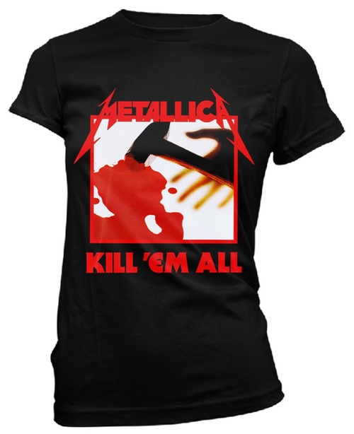 Metallica 'Kill 'Em All Tracks' (Black) Womens Fitted T-Shirt