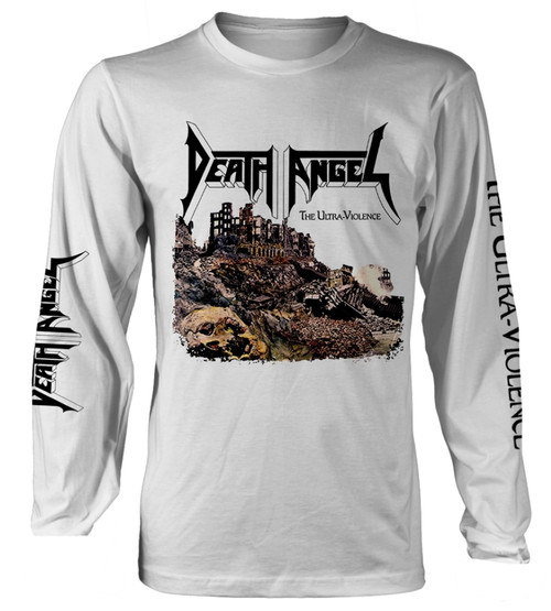 Death Angel 'The Ultra-Violence' (White) Long Sleeve Shirt