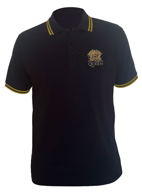 Queen 'Crest Logo' (Black) Polo Shirt