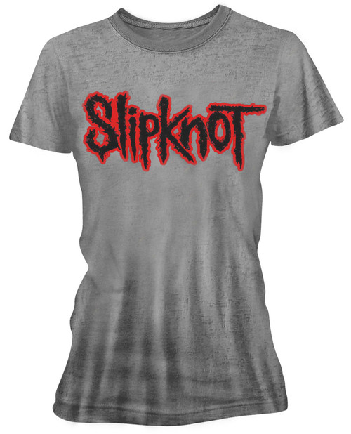 Slipknot 'Logo' (Grey) Womens Burnout T-Shirt