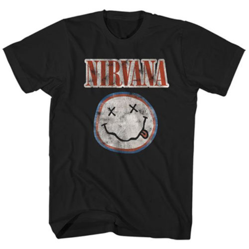 Nirvana 'Distressed Logo' (Black) T-Shirt