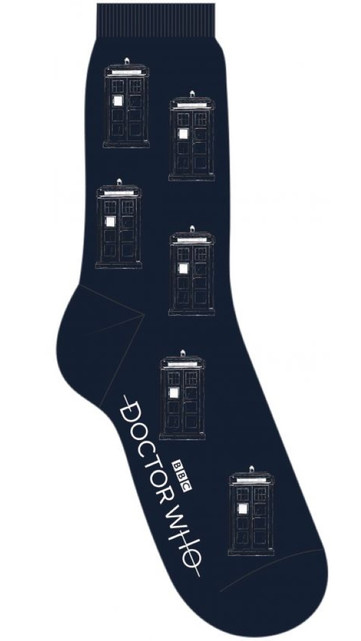 Doctor Who 'Multi Tardis' (Navy) Socks (One Size = UK 7-11)