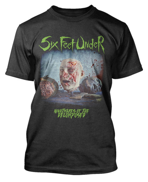 Six Feet Under 'Nightmares Of The Decomposed' (Black) T-Shirt